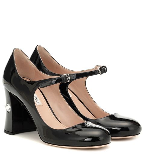 miu miu patent leather heels|Black/White Patent leather pumps .